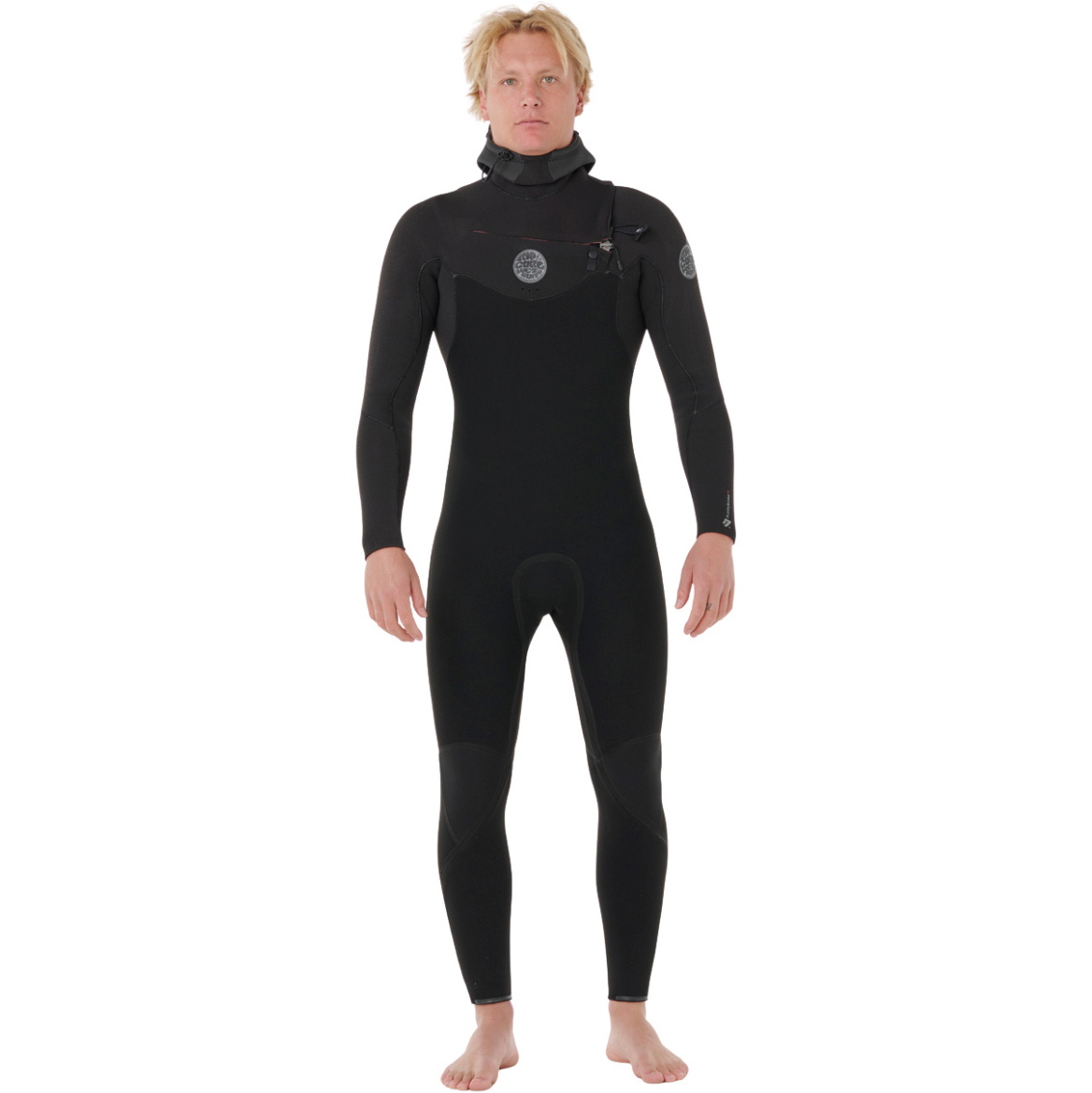 2026 Rip Curl Heren Flashbomb 6/4mm Met Capuchon Borst Ritssluiting Wetsuit 178MFS - Black
